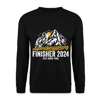 Alpenüberquerung 2024 Alpe Adria Trail Pilgerweg - Unisex Pullover - Schwarz - Vorne - Alina (178cm) & Michal (187cm)