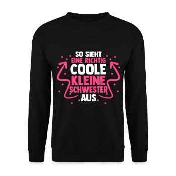 Geschwister Schwestern Schwester - Unisex Pullover - Schwarz - Vorne - Alina (178cm) & Michal (187cm)