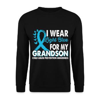 Wear light blue for the grandchild month of the - Unisex Sweatshirt - black - Front - Alina (178cm) & Michal (187cm)