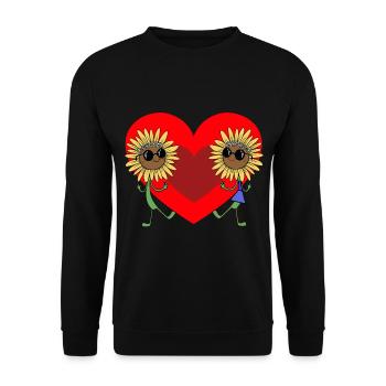 Sommer Sonnenblume Blume Garten Liebe Flora Paar - Unisex Pullover - Schwarz - Vorne - Alina (178cm) & Michal (187cm)