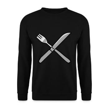 Couverts couteau fourchette cuisine - Sweat-shirt Unisexe - noir - Devant - Alina (178cm) & Michal (187cm)