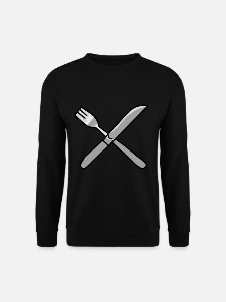 Cutlery knife fork kitchen - Unisex Sweatshirt - black