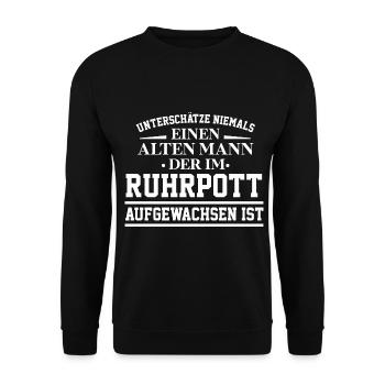 Ruhrpott Männertag Vatertag Mann Geburtstag Idee - Unisex Pullover - Schwarz - Vorne - Alina (178cm) & Michal (187cm)