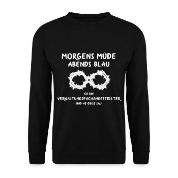 Verwaltungsfachangestellter Büro Sprüche Lustig - Unisex Pullover - Schwarz - Vorne - Alina (178cm) & Michal (187cm)