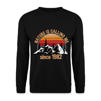 Les randonneurs cadeau pour l’anniversaire 1982 - Sweat-shirt Unisexe - noir - Devant - Alina (178cm) & Michal (187cm)