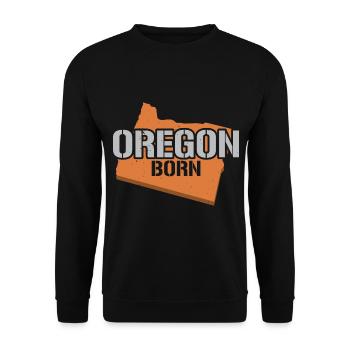 Oregon Geboren USA Staat Amerika Reisen Oregonian - Unisex Pullover - Schwarz - Vorne - Alina (178cm) & Michal (187cm)