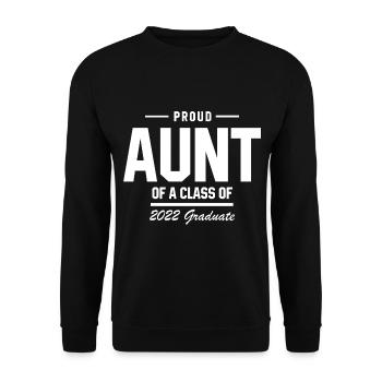 Proud Aunt of A Class of 2022 Graduate Gift Senior - Unisex Sweatshirt - black - Front - Alina (178cm) & Michal (187cm)
