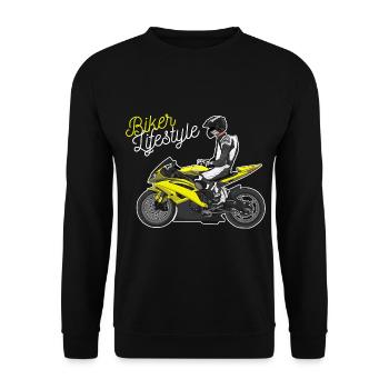 Moto Lifestyle / Moto / Moto motard - Sweat-shirt Unisexe - noir - Devant - Alina (178cm) & Michal (187cm)