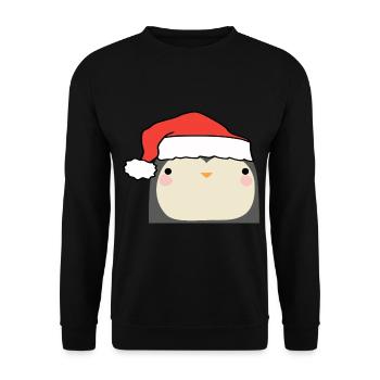 Christmas Penguin - Unisex Sweatshirt - black - Front - Alina (178cm) & Michal (187cm)