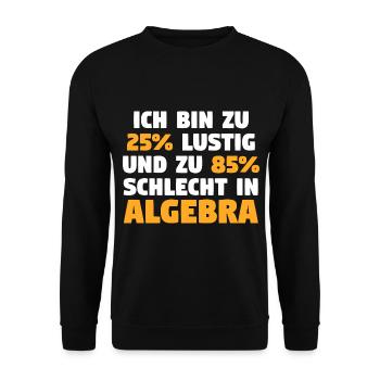 Mathematik Mathe Rechnen Algebra - Unisex Pullover - Schwarz - Vorne - Alina (178cm) & Michal (187cm)