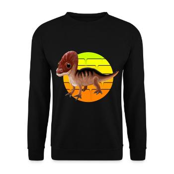 Baby Spinosaurus Dinosaurier-Design - Unisex Pullover - Schwarz - Vorne - Alina (178cm) & Michal (187cm)