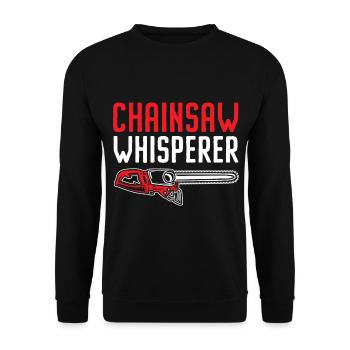 Chainsaw Whisperer Arboriculture Arborist - Unisex Sweatshirt - black - Front - Alina (178cm) & Michal (187cm)
