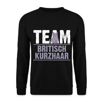 Britisch Kurzhaar Katze - Unisex Pullover - Schwarz - Vorne - Alina (178cm) & Michal (187cm)