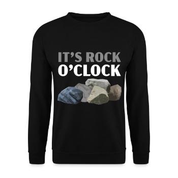It's Rock O'clock Geology Stone Collecting - Unisex Sweatshirt - black - Front - Alina (178cm) & Michal (187cm)