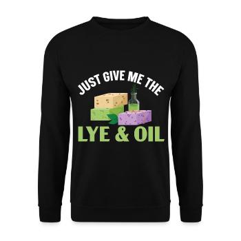 Just give me the lye & oil soap making - Unisex Sweatshirt - black - Front - Alina (178cm) & Michal (187cm)