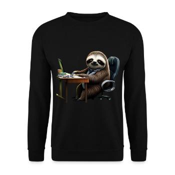 Office Sloth - Unisex Sweatshirt - black - Front - Alina (178cm) & Michal (187cm)