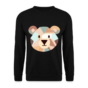 Cubist bear - Unisex Sweatshirt - black - Front - Alina (178cm) & Michal (187cm)