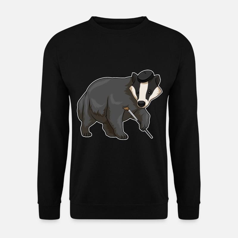 Honigdachs Malen Pinsel - Unisex Pullover - Schwarz