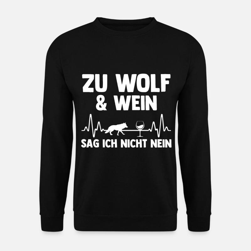 Tier Waldtier Wolf - Unisex Pullover - Schwarz