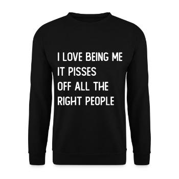 J’adore être moi-même, ça énerve toutes les bonnes personnes - Sweat-shirt Unisexe - noir - Devant - Alina (178cm) & Michal (187cm)