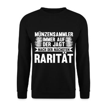 Numismatik Münzensammlung Münzensammler - Unisex Pullover - Schwarz - Vorne - Alina (178cm) & Michal (187cm)