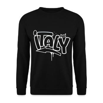 Italy Graffiti - Unisex Pullover - Schwarz - Vorne - Alina (178cm) & Michal (187cm)