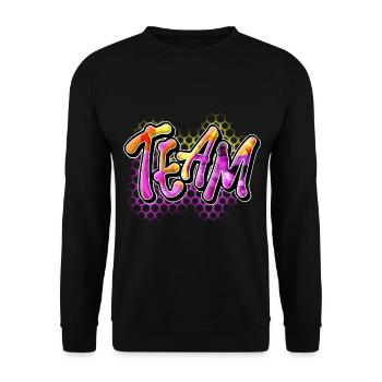 Team - Unisex Pullover - Schwarz - Vorne - Alina (178cm) & Michal (187cm)