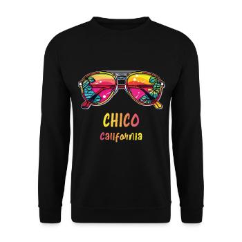 Chico California - Colorful Sunglasses - Unisex Sweatshirt - black - Front - Alina (178cm) & Michal (187cm)
