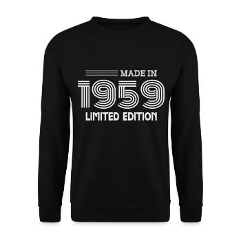 1959 Geburtstagsgeschenk 1959 Geschenkidee - Unisex Pullover - Schwarz - Vorne - Alina (178cm) & Michal (187cm)