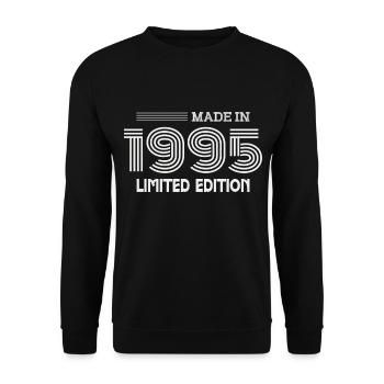 1995 Geburtstagsgeschenk 1995 Geschenkidee - Unisex Pullover - Schwarz - Vorne - Alina (178cm) & Michal (187cm)