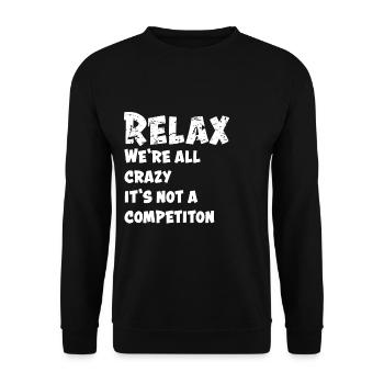 Lustig Lustiger Spruch Funny Geschenk Lustige - Unisex Pullover - Schwarz - Vorne - Alina (178cm) & Michal (187cm)