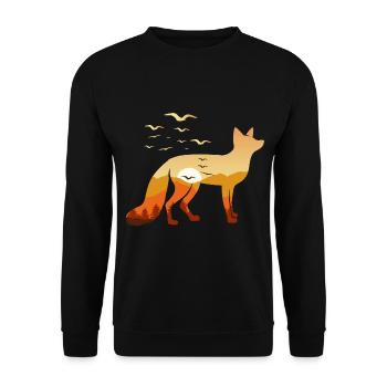 Fuchs Natur Wildnis - Unisex Pullover - Schwarz - Vorne - Alina (178cm) & Michal (187cm)