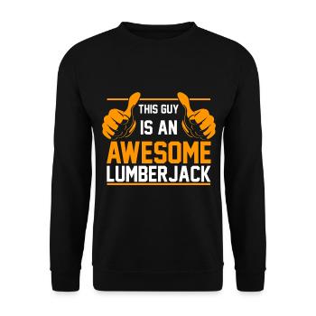 Lumberjack woodworker lumberjacks - Unisex Sweatshirt - black - Front - Alina (178cm) & Michal (187cm)