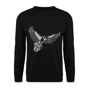 Maori Tattoo Vogel Rabe Krähe Ornithologe - Unisex Pullover - Schwarz - Vorne - Alina (178cm) & Michal (187cm)