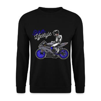 Motorcycle Lifestyle / Motorcycle / Motorcycle biker - Unisex Sweatshirt - black - Front - Alina (178cm) & Michal (187cm)