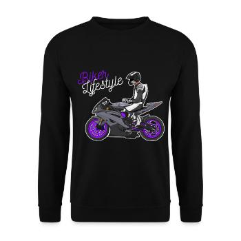 Motorcycle Lifestyle / Motorcycle / Motorcycle biker - Unisex Sweatshirt - black - Front - Alina (178cm) & Michal (187cm)