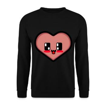 Lustiges Gamer Herz - Unisex Pullover - Schwarz - Vorne - Alina (178cm) & Michal (187cm)
