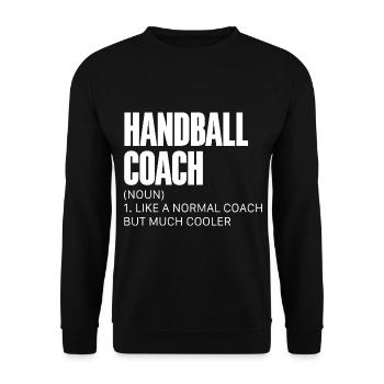 Handball Trainer Handballer - Unisex Pullover - Schwarz - Vorne - Alina (178cm) & Michal (187cm)