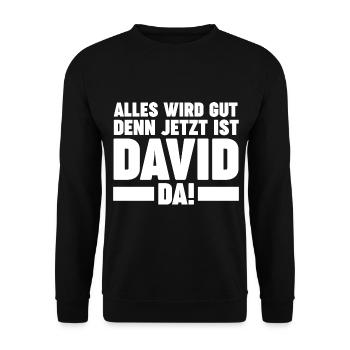 David - Unisex Pullover - Schwarz - Vorne - Alina (178cm) & Michal (187cm)