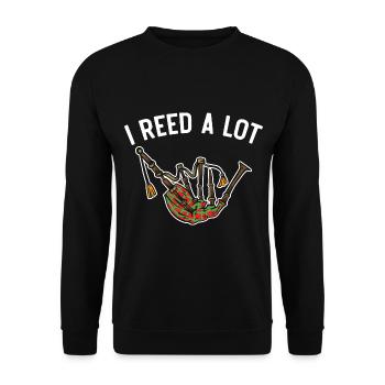 I Reed A Lot Bagpipes Instrument Musician D - Unisex Sweatshirt - black - Front - Alina (178cm) & Michal (187cm)