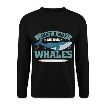 Whale Watching Whale Watching Orca Blue Whale - Unisex Sweatshirt - black - Front - Alina (178cm) & Michal (187cm)