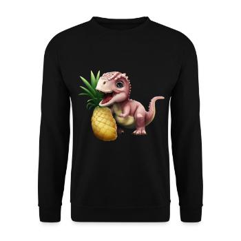 A sweet pineapple for the little dinosaur - Unisex Sweatshirt - black - Front - Alina (178cm) & Michal (187cm)