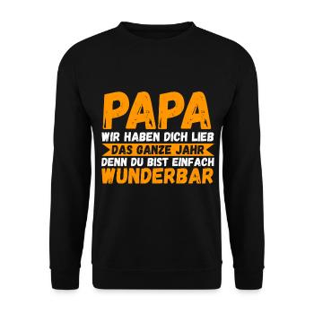 Vater Vatertag Papa - Unisex Pullover - Schwarz - Vorne - Alina (178cm) & Michal (187cm)