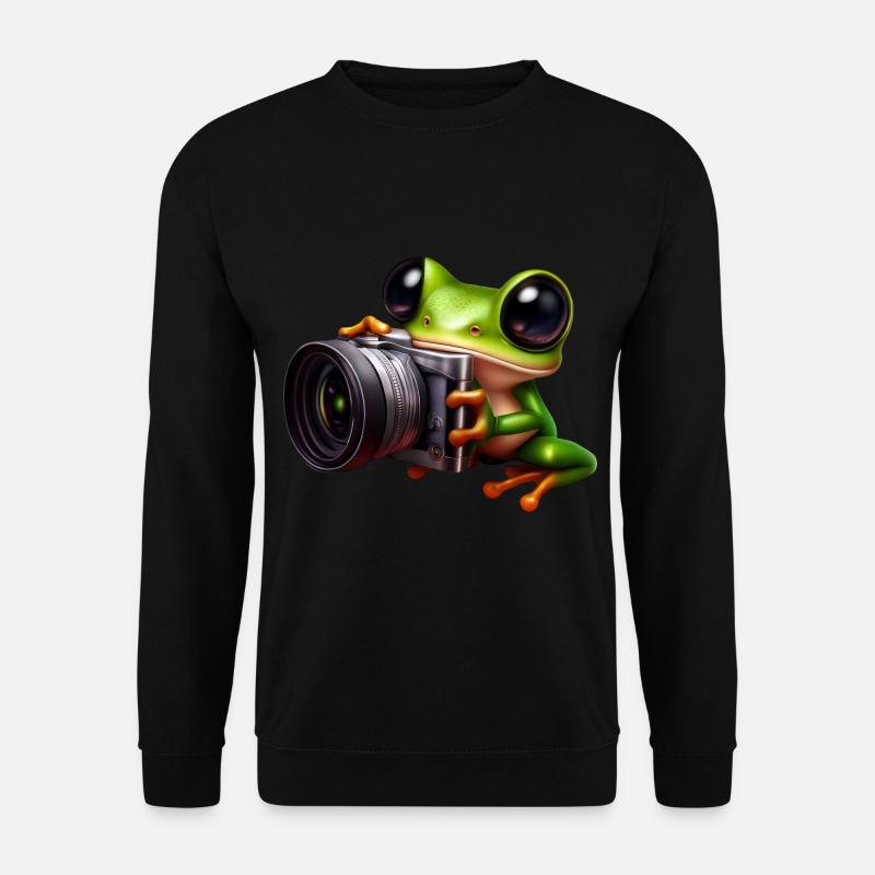 Frog photographer in action - Unisex Sweatshirt - black