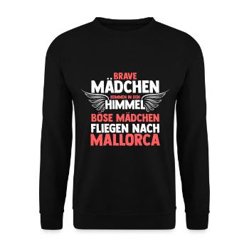 Party Urlaub Mallorca - Unisex Pullover - Schwarz - Vorne - Alina (178cm) & Michal (187cm)
