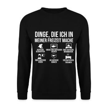 Fische Haifisch - Unisex Pullover - Schwarz - Vorne - Alina (178cm) & Michal (187cm)
