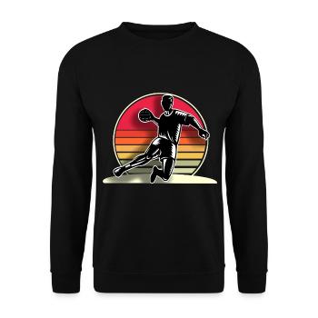Handball Handballer - Unisex Pullover - Schwarz - Vorne - Alina (178cm) & Michal (187cm)