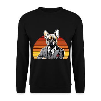 French Bulldog T Shirt Dog funny dog design Dogs - Unisex Sweatshirt - black - Front - Alina (178cm) & Michal (187cm)