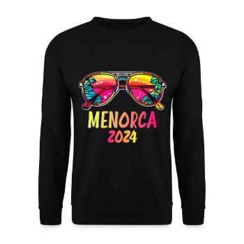 Menorca 2024 Urlaubs Sonnenbrille - Unisex Pullover - Schwarz - Vorne - Alina (178cm) & Michal (187cm)