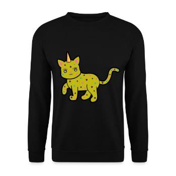 Licornes, Chats, Chats, Animaux Mythiques - Sweat-shirt Unisexe - noir - Devant - Alina (178cm) & Michal (187cm)